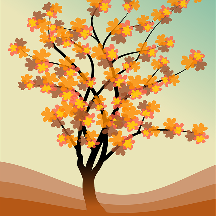 arbre orange